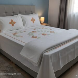 Premium Cotton Double Bedsheet with 2 Pillow Covers – Floral Print (Beige/Yellow)
