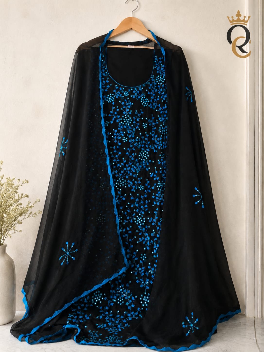 Champa Beige Cutwork Suit Set - Image 2